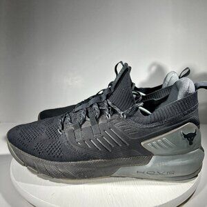Under Armour Mens Size 14 Shoes Sneakers HOVR Project Rock 3 Black Gym Training